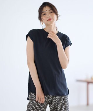 ANY 【汗ジミ防止加工】シルケットスムースノースリーブプルオーバー ブラック