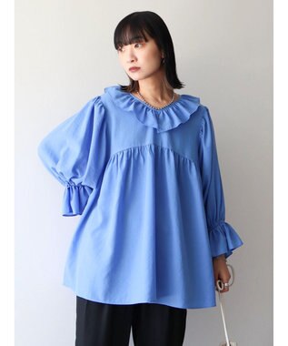 Green Parks キャンディスリーブブラウスチュニック Blue
