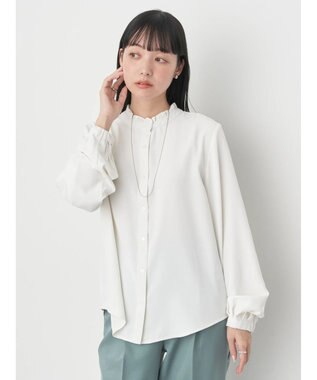 earth music&ecology ２ｗａｙフリルブラウス Off White