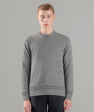 JOSEPH HOMME 【洗える】ハイツイストコード　クルーネックニット グレー系