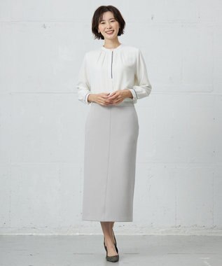 J.PRESS LADIES 【洗える】ダンボールジャージー ナロー スカート グレー系