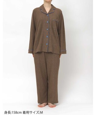 une nana cool 【綿混】コットンパイルパジャマMADEWITHLIBERTYFABRIC ブラウン