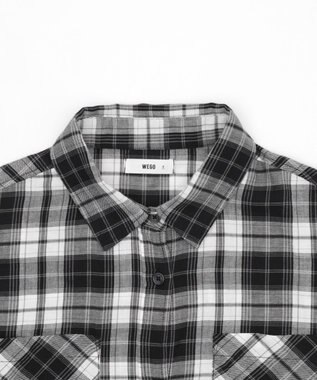 WEGO チェックショートシャツ ブラック