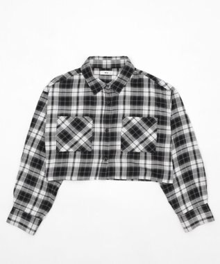 WEGO チェックショートシャツ ブラック