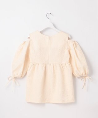 Feroux 【洗える】フクレジャガードチュニック ブラウス アイボリー系