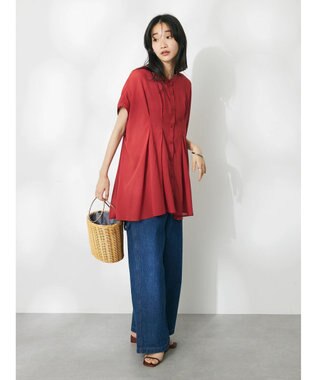 CRAFT STANDARD BOUTIQUE ウ゛ィンテージボイルタックチュニック Red