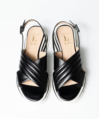 BONTRE 【LucaGrossi/ルカグロッシ】厚底クロスベルトストラップサンダル ブラック