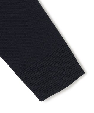 ICB L 【洗える】 シンセティックダブルフェイス スキッパーニットプルオーバー ネイビー系