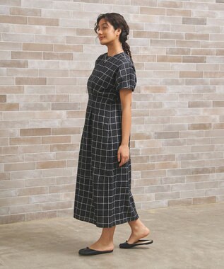 J.PRESS YORK STREET 【WOMEN】リネンライクイージーフィット ワンピース ブラック系3