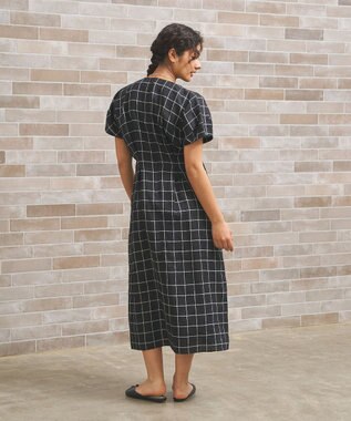 J.PRESS YORK STREET 【WOMEN】リネンライクイージーフィット ワンピース ブラック系3