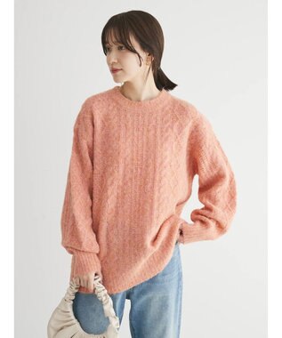 Green Parks フェアリーＭｉｘケーブルニットプルオーバー Orange
