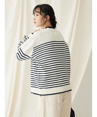 CRAFT STANDARD BOUTIQUE 洗えるモールニットボーダープルオーバー Ivory