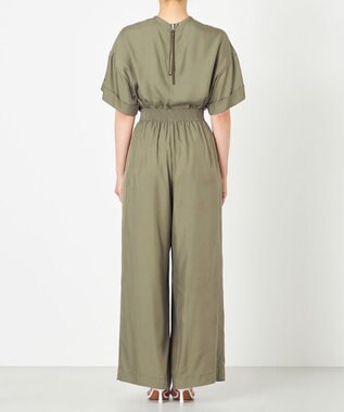 NAVE 【ReNAVE・セットアップ可/洗える/UVケア/接触冷感】フィブリルシャンブレー ワイドパンツ カーキ系