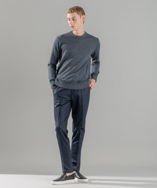 JOSEPH HOMME 【洗える】ハイツイストコード　クルーネックニット ネイビー系