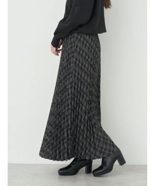 earth music&ecology すきな丈プリーツスカート Check Black
