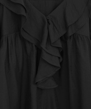 Green Parks ビッグカラーフリルブラウス Black