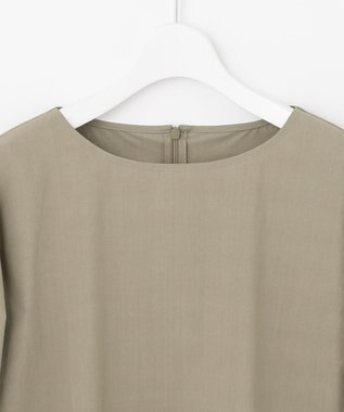 自由区 【洗える】エンブロイダリー プルオーバーブラウス カーキ系