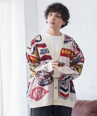 WEGO ルーズフィット総柄カーディガン