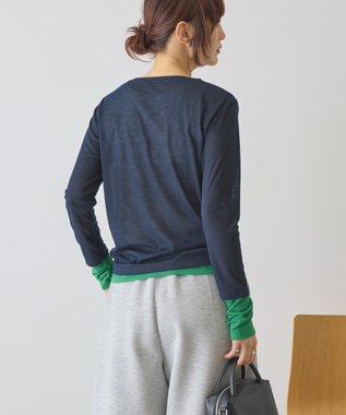 AMERICAN HOLIC 配色シアーレイヤードプルオーバー Green