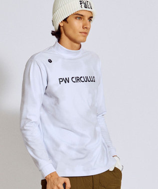 PW CIRCULUS 【裏起毛であたたか】【MEN】Dot camouflage ロングスリーブモックネックT ゴルフ