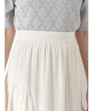 earth music&ecology シアー楊柳アシメティアードスカート Off White