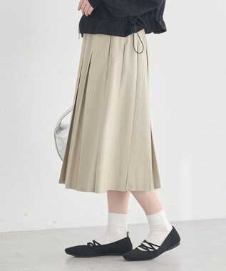 earth music&ecology タックプリーツミディスカート Light Beige