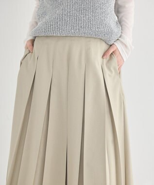 earth music&ecology タックプリーツミディスカート Light Beige