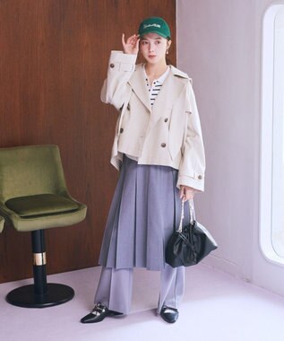 earth music&ecology タックプリーツミディスカート Gray