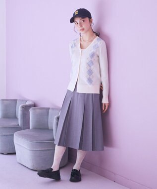 earth music&ecology タックプリーツミディスカート Gray