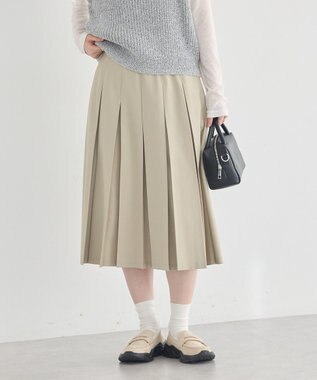 earth music&ecology タックプリーツミディスカート Light Beige