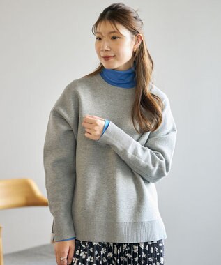 UNFILO 【洗える】スポンジ ニット プルオーバー グレー