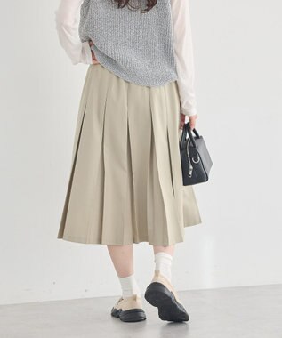earth music&ecology タックプリーツミディスカート Light Beige