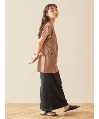 AMERICAN HOLIC レイヤードフレンチスリーブカットチュニック Brown