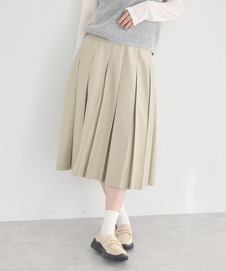 earth music&ecology タックプリーツミディスカート Light Beige