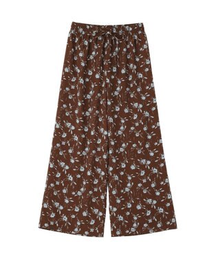 earth music&ecology フラワーリラックスパンツ Brown