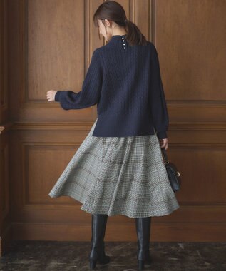 組曲 T/Rツイルストレッチ フレアスカート ベージュ系3