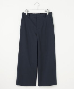 J.PRESS LADIES 【着丈が選べる・セットアップ対応・洗える・撥水・防汚】コットンFITTYシャーク ワイド アンクル パンツ ネイビー系