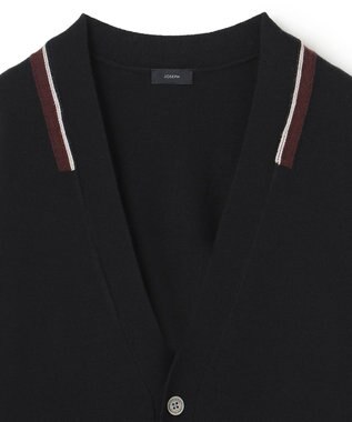 JOSEPH HOMME ウォッシャブルウール　Vネックカーディガン ブラック系