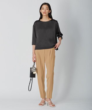 ICB 【WEB限定カラーあり・洗える】Calm プルオーバーブラウス チャコールグレー系