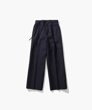 ATON LINEN WEATHER | タックパンツ NAVY