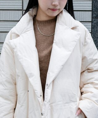 KWD 【日本製/高品質ダウン】DOWN COAT グリーンダウン ロングダウンコート アイボリー