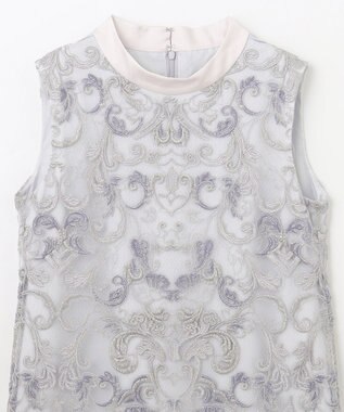 GRACE CONTINENTAL ラメオーナメントミニドレス グレー