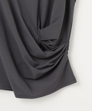 23区 【SLOW/一部店舗限定】MVSコットン カシュクールデザイン Tシャツ グレー系