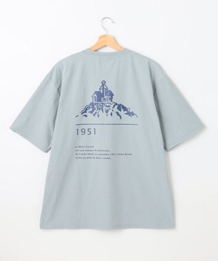 SHARE PARK LADIES 【UVカット・吸水速乾・ストレッチ・軽量 】バックプリントTシャツ ブルーグレー系