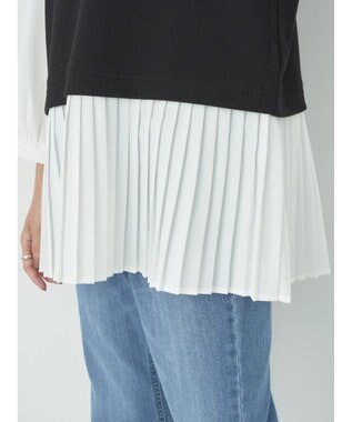 earth music&ecology プリーツドッキングプルオーバー Black