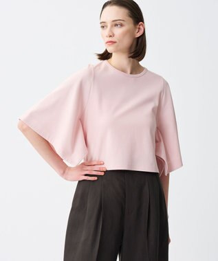 uncrave ダブルフェイスジャージー ハンカチスリーブトップス ピンク