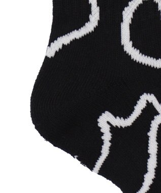 WEGO ニュアンスリブ底パイルクルーソックス ブラック