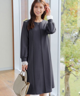 Tiaclasse L コットンレースドッキングカットソーワンピース