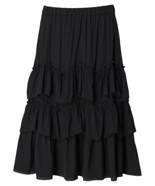 earth music&ecology ランダムティアードボリュームスカート Black
