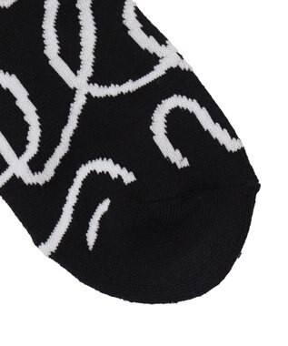 WEGO ニュアンスリブ底パイルクルーソックス ブラック